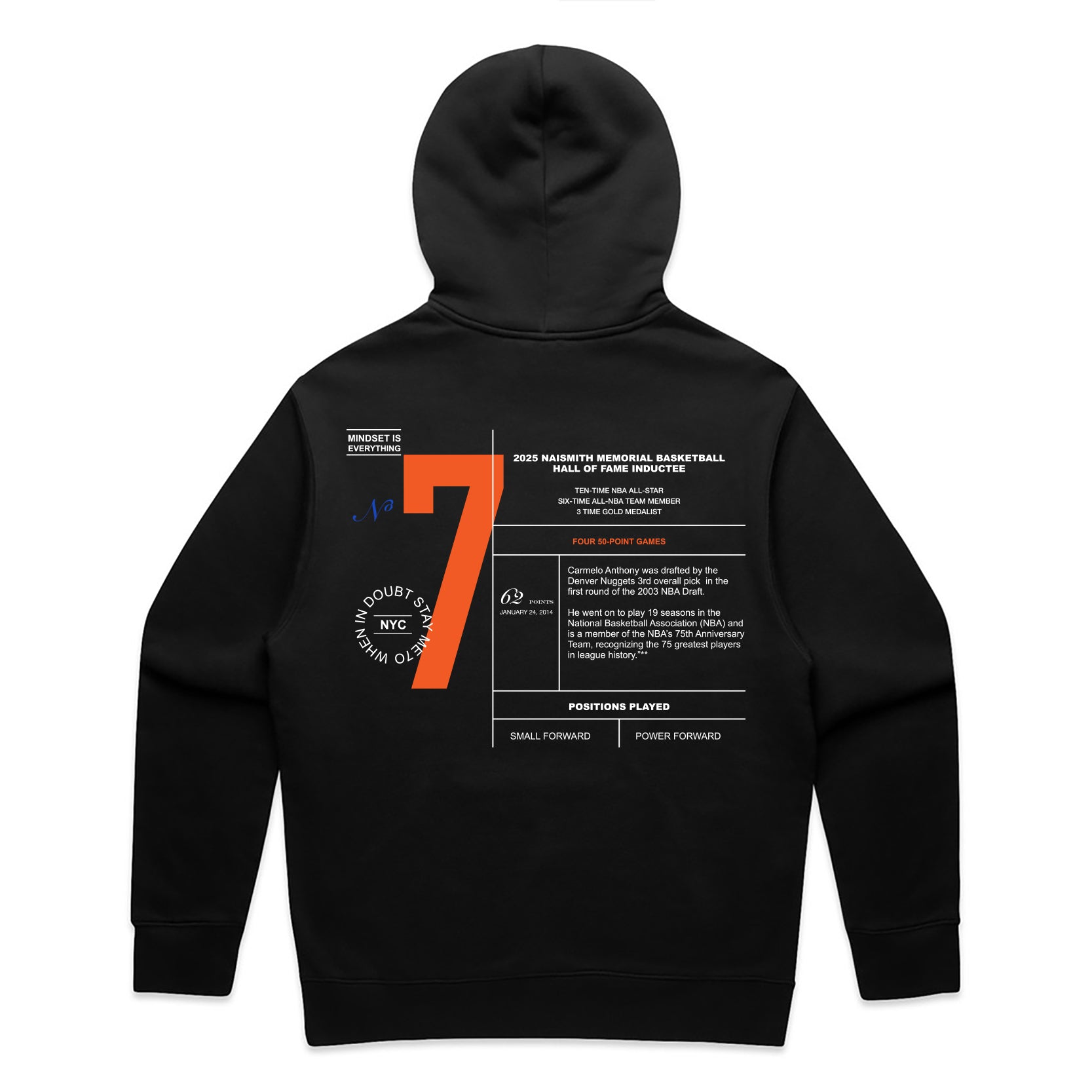 Stay Melo Honor 25 HOF Hoodie Black