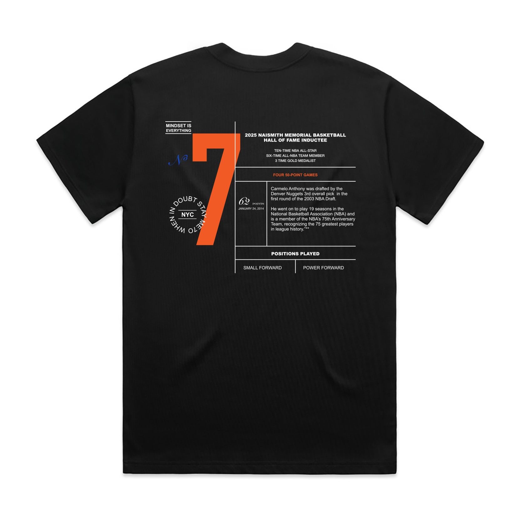 Stay Melo Honor 25 HOF Tee Black