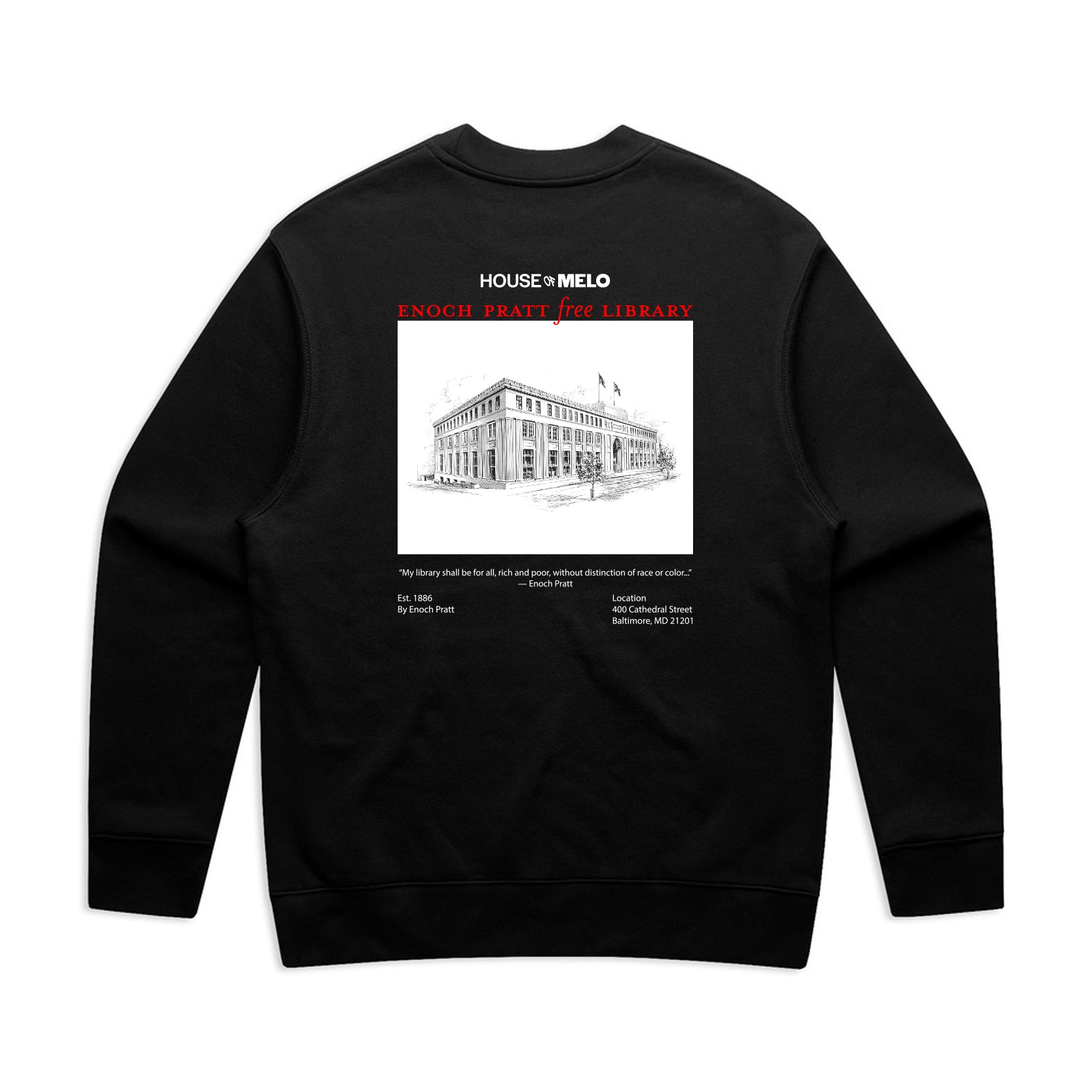 Enoch Pratt x Stay Melo Library Tee Sweatshirt